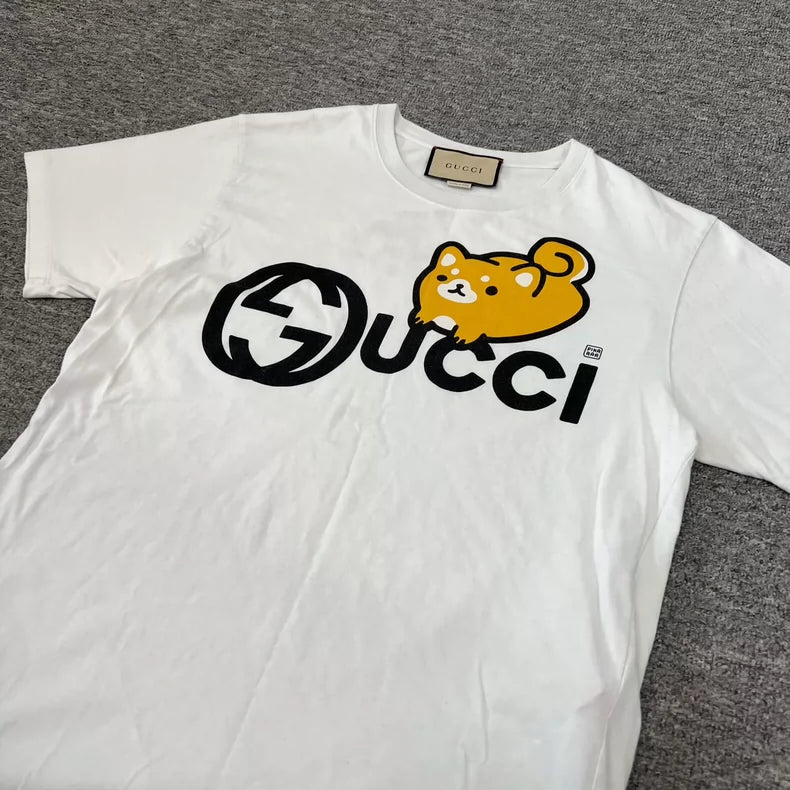 Gucci Cartoon Dog Short Sleeve T-Shirt