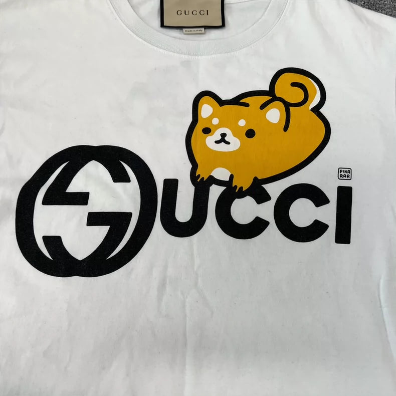 Gucci Cartoon Dog Short Sleeve T-Shirt