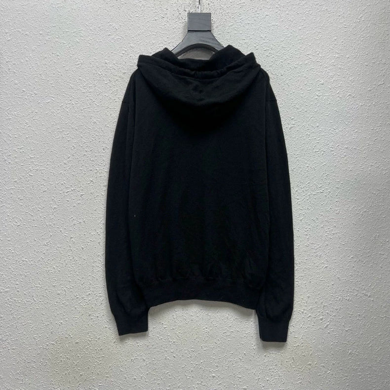 Louis Vuitton Black Logo Hooded Cashmere Sweatshirt-yf
