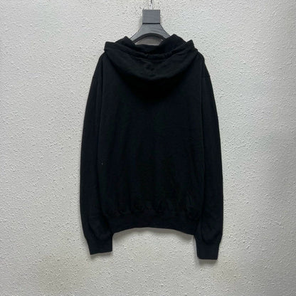 Louis Vuitton Black Logo Hooded Cashmere Sweatshirt-yf