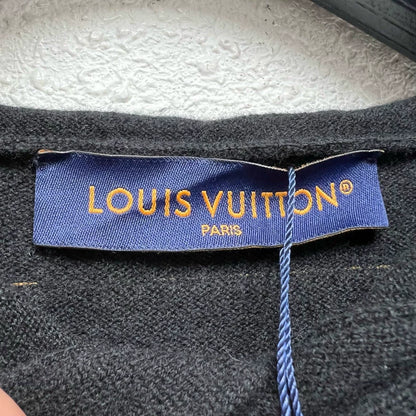 Louis Vuitton Black Logo Hooded Cashmere Sweatshirt-yf