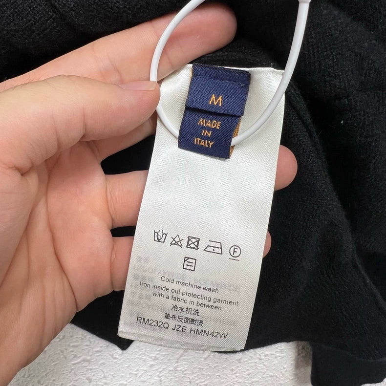 Louis Vuitton Black Logo Hooded Cashmere Sweatshirt-yf