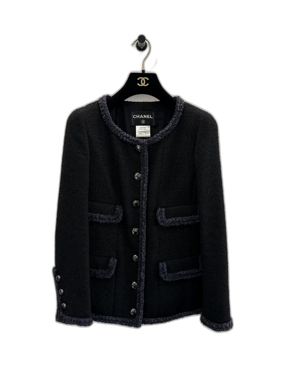 Chanel Black and Blue Wool Jacket