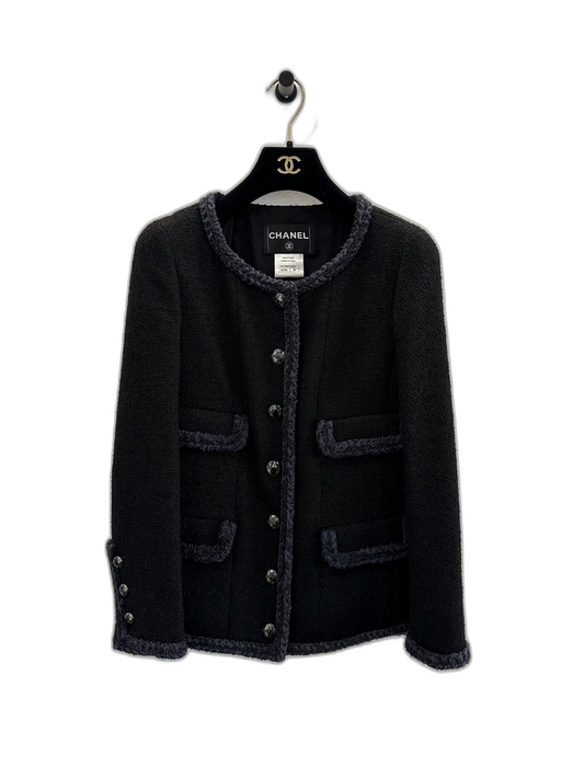Chanel Black and Blue Wool Jacket