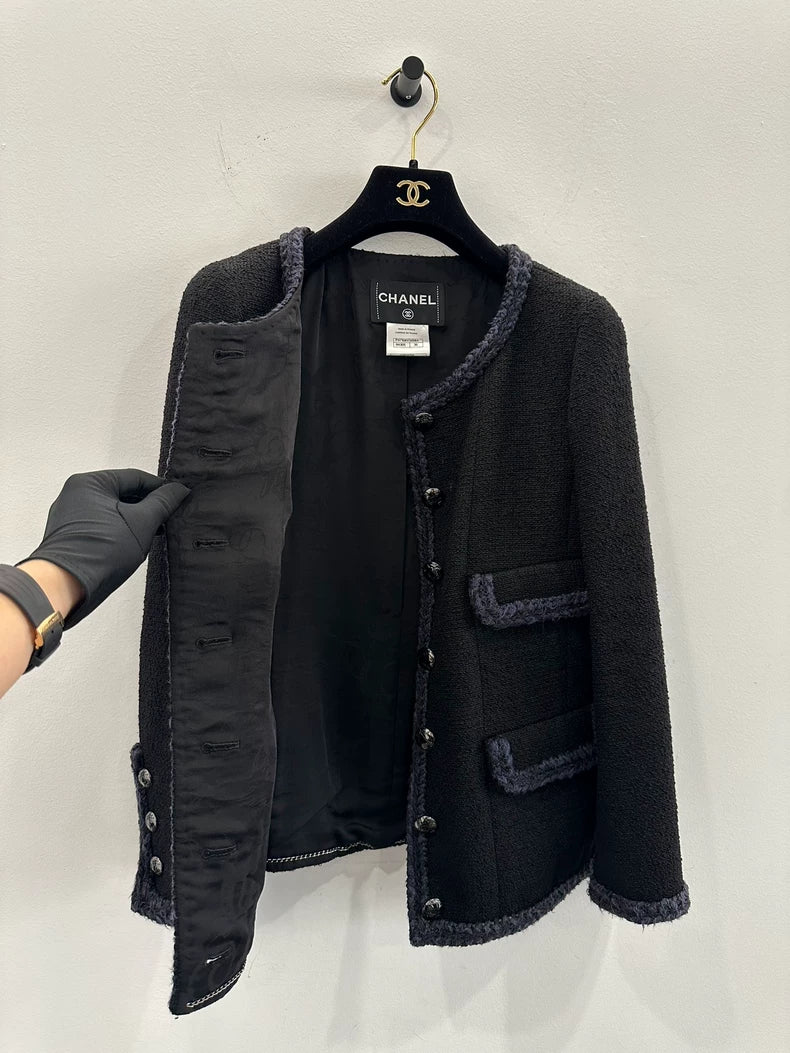 Chanel Black and Blue Wool Jacket