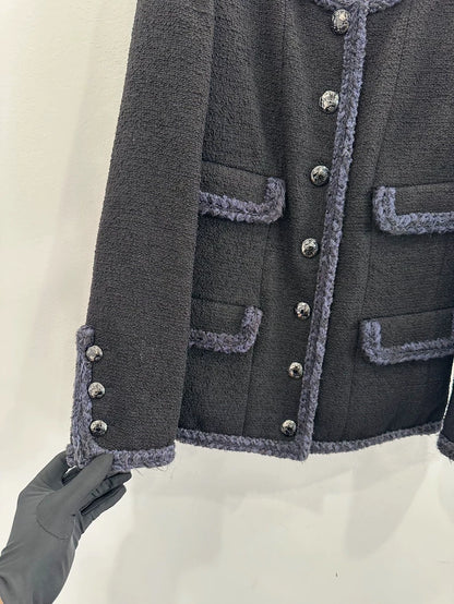 Chanel Black and Blue Wool Jacket