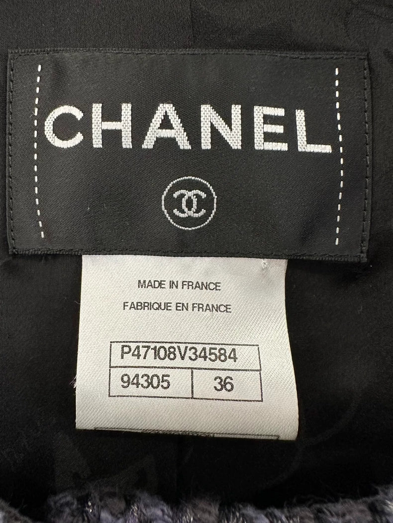 Chanel Black and Blue Wool Jacket