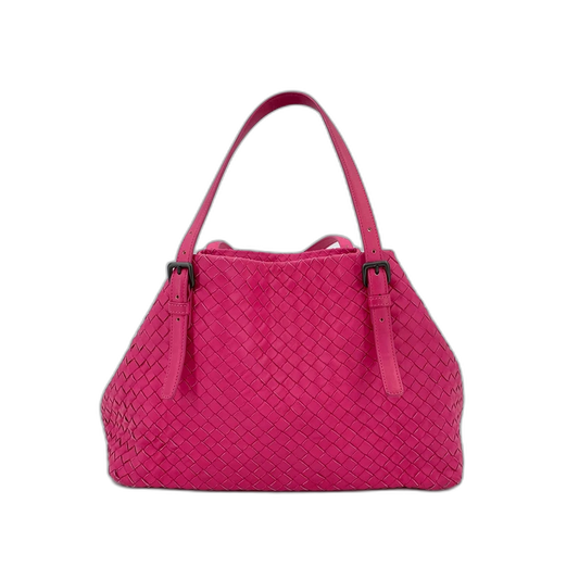 Bottega Veneta Pink Woven Shoulder Tote Bag