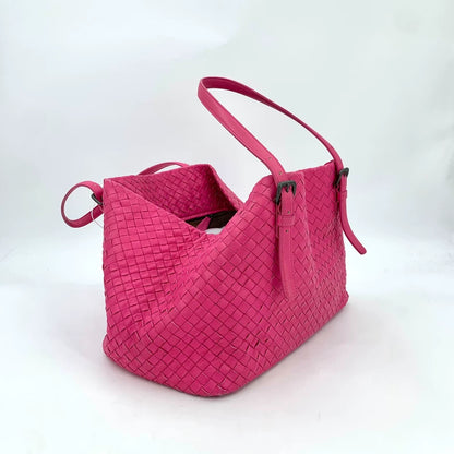 Bottega Veneta Pink Woven Shoulder Tote Bag