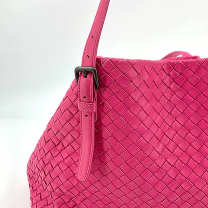 Bottega Veneta Pink Woven Shoulder Tote Bag