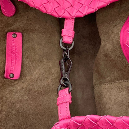 Bottega Veneta Pink Woven Shoulder Tote Bag