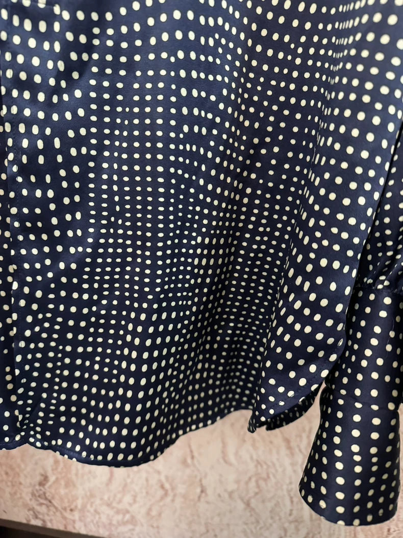 Saint Laurent Blue Polka Dot Silk Shirt-yf