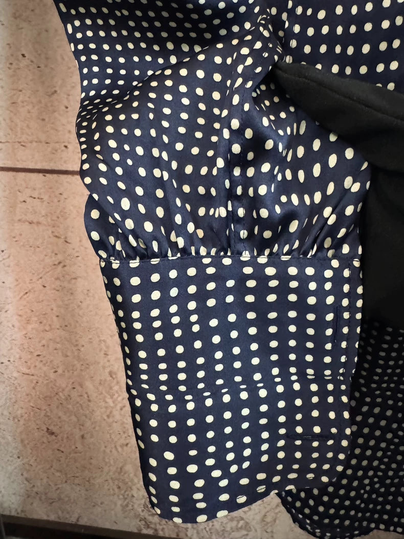 Saint Laurent Blue Polka Dot Silk Shirt-yf