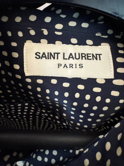 Saint Laurent Blue Polka Dot Silk Shirt-yf