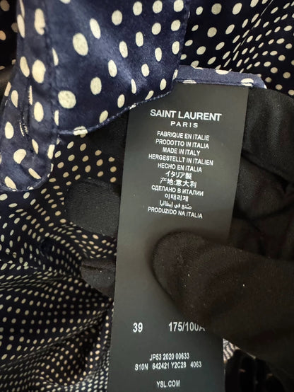 Saint Laurent Blue Polka Dot Silk Shirt-yf