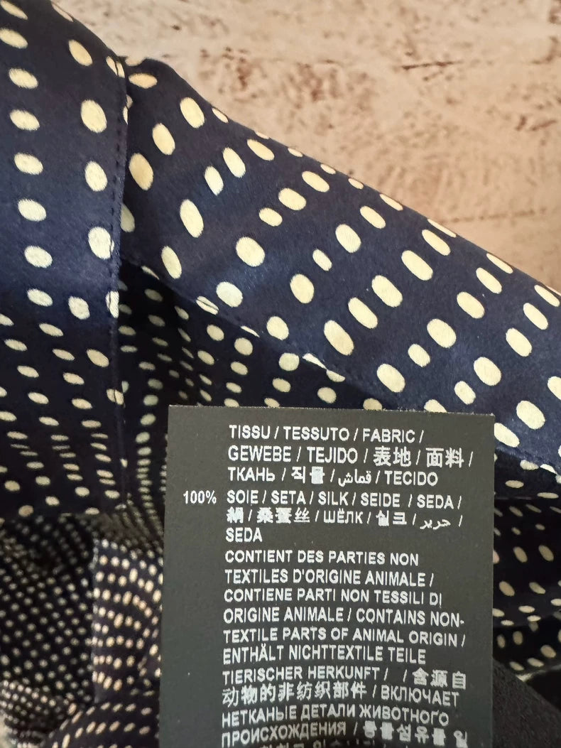 Saint Laurent Blue Polka Dot Silk Shirt-yf