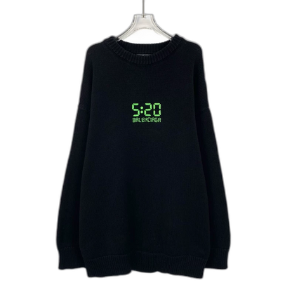 Balenciaga Black Embroidered Long Sleeve Sweatshirt