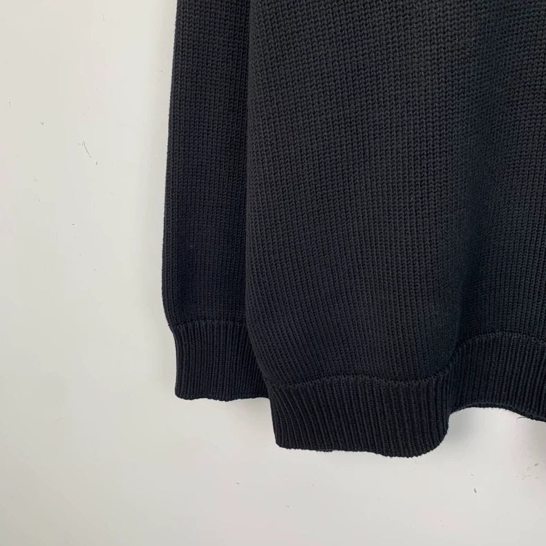 Balenciaga Black Embroidered Long Sleeve Sweatshirt