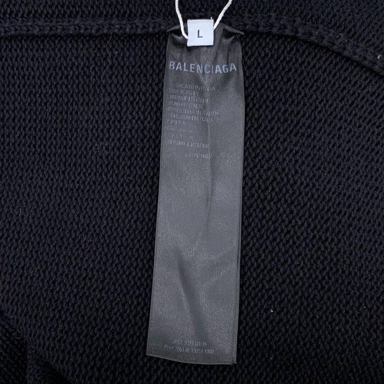 Balenciaga Black Embroidered Long Sleeve Sweatshirt