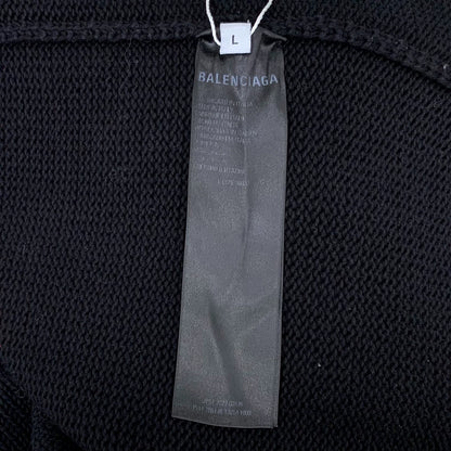 Balenciaga Black Embroidered Long Sleeve Sweatshirt
