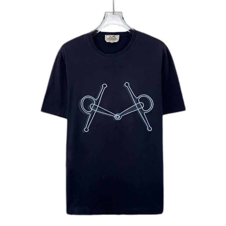Hermes Dark Blue Cotton T-Shirt