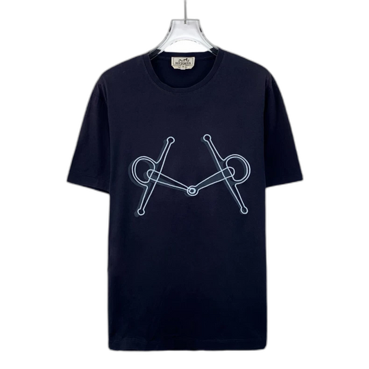 Hermes Dark Blue Cotton T-Shirt