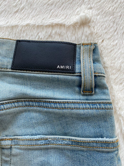 Amiri Distressed Athletic Stripe Denim Pants