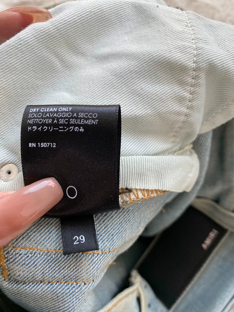 Amiri Distressed Athletic Stripe Denim Pants