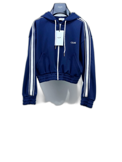 Celine Zip Hoodie with Side Stripes