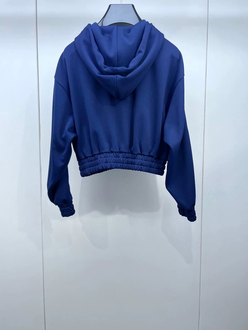 Celine Zip Hoodie with Side Stripes