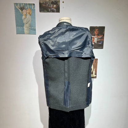 Vintage Inspired Gray Blazer with Badge