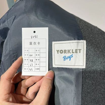 Vintage Inspired Gray Blazer with Badge