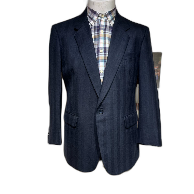Vintage Blue Striped Wool Suit Set