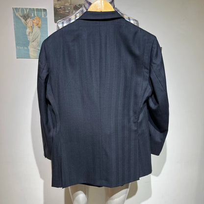 Vintage Blue Striped Wool Suit Set
