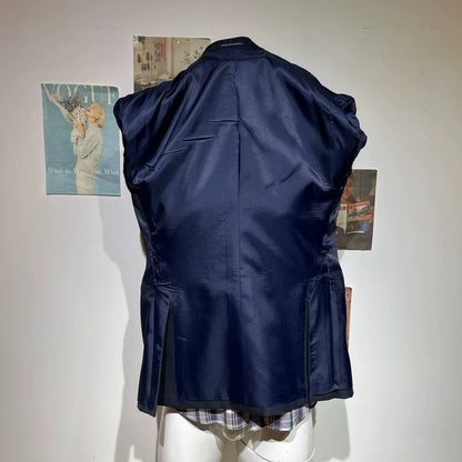 Vintage Blue Striped Wool Suit Set