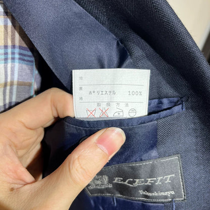 Vintage Blue Striped Wool Suit Set