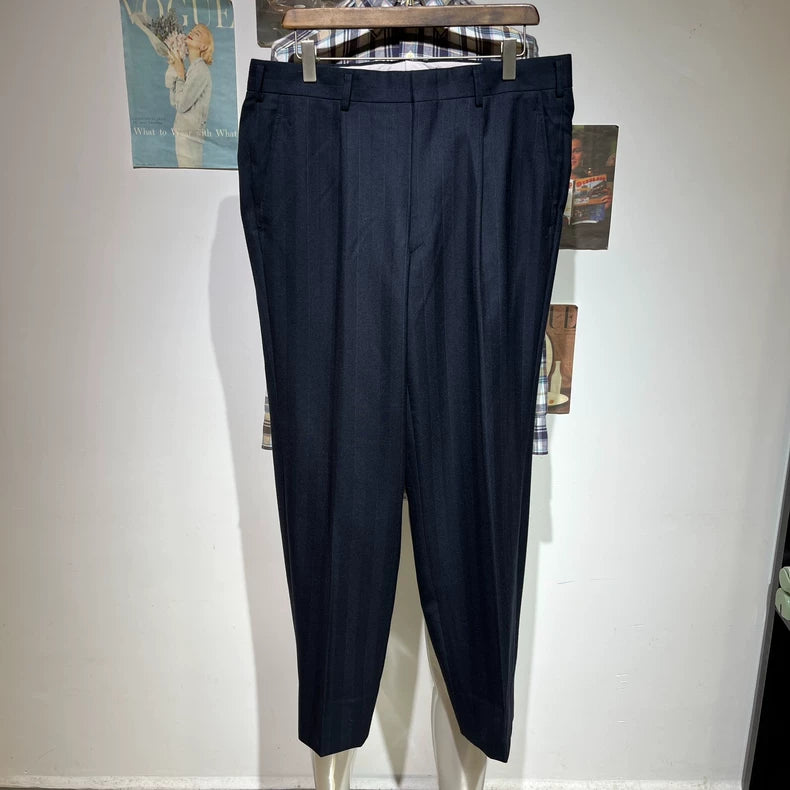 Vintage Blue Striped Wool Suit Set