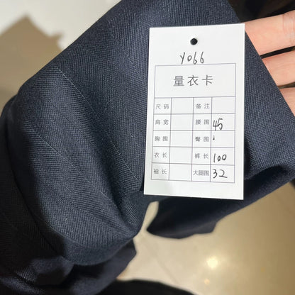 Vintage Blue Striped Wool Suit Set