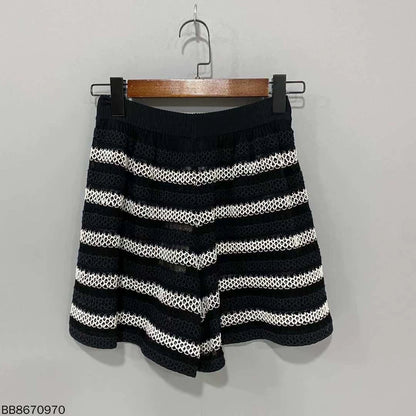 Chanel Striped Woven Shorts