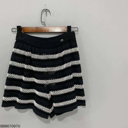 Chanel Striped Woven Shorts