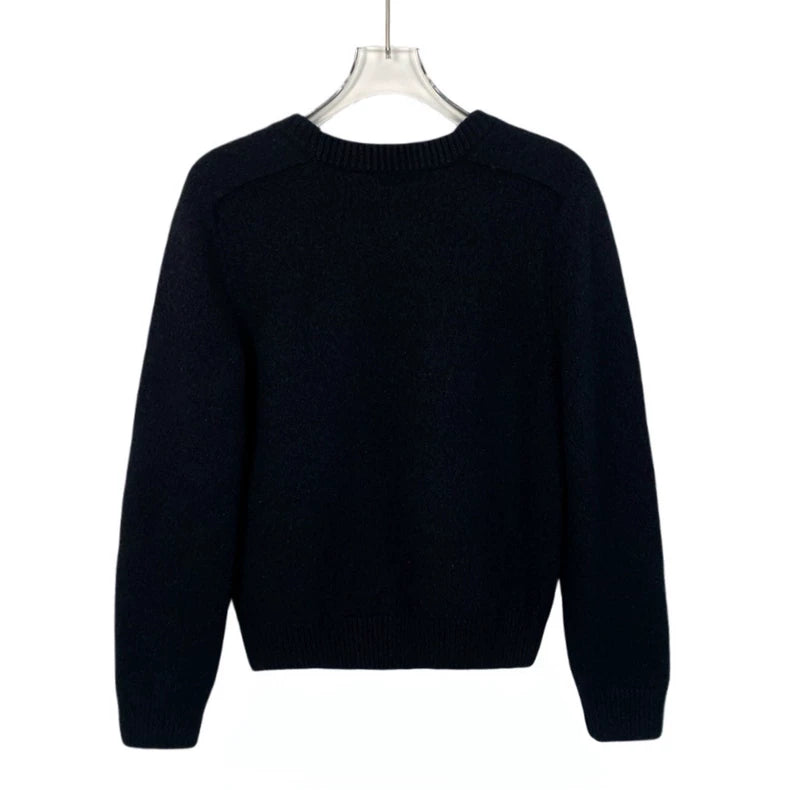Celine Black Logo Wool Knit Sweater