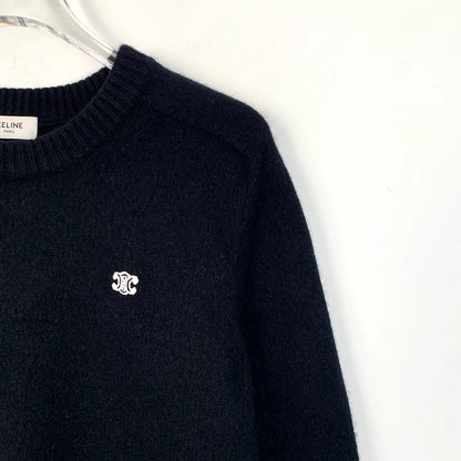 Celine Black Logo Wool Knit Sweater
