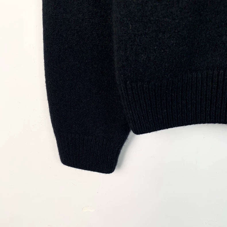 Celine Black Logo Wool Knit Sweater
