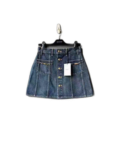 Celine Denim Chain Skirt