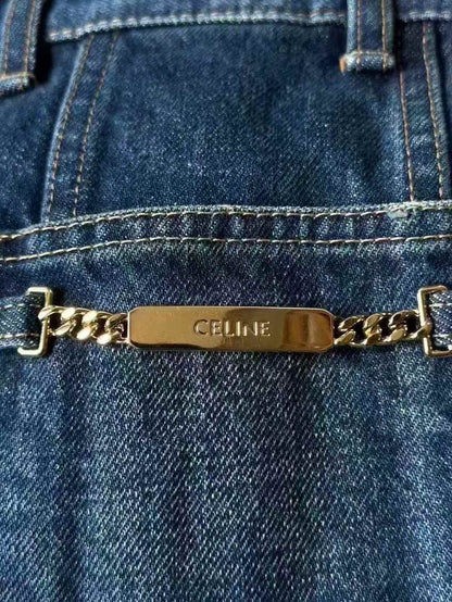 Celine Denim Chain Skirt