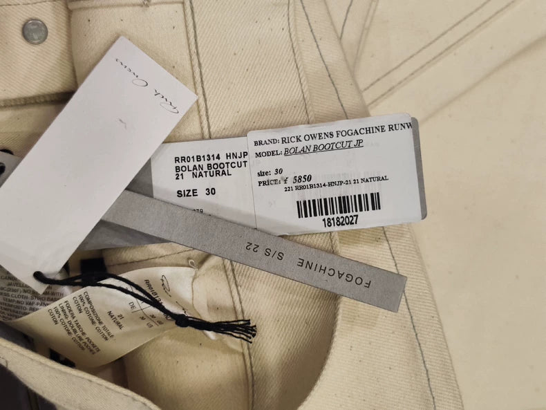 Rick Owens 22SS Bootcut Denim Jeans