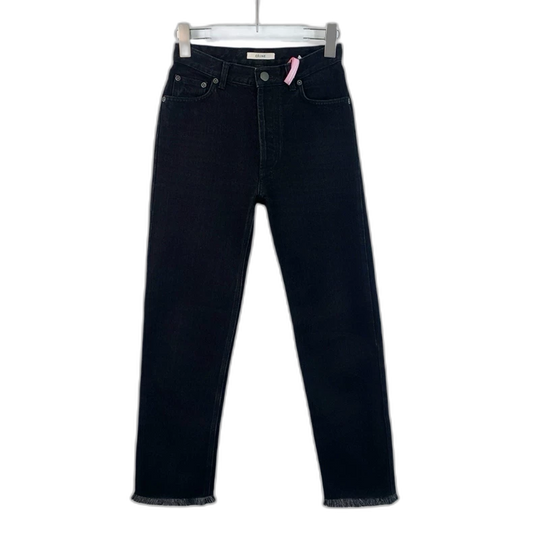 Celine Black Fringed Cotton Denim Pants