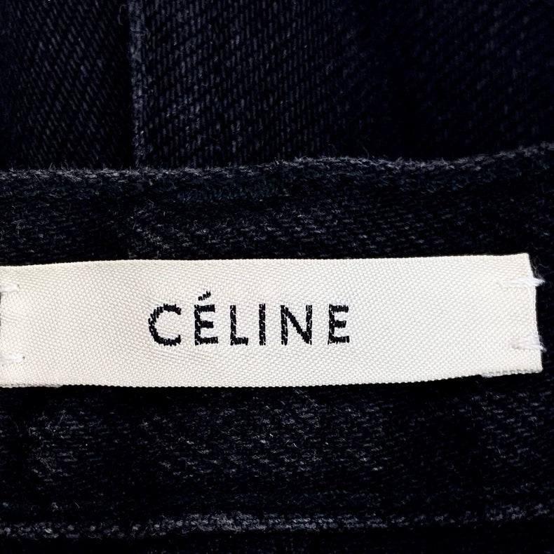 Celine Black Fringed Cotton Denim Pants