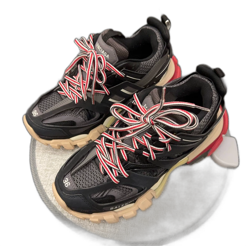 Balenciaga Black Red Track Sneakers