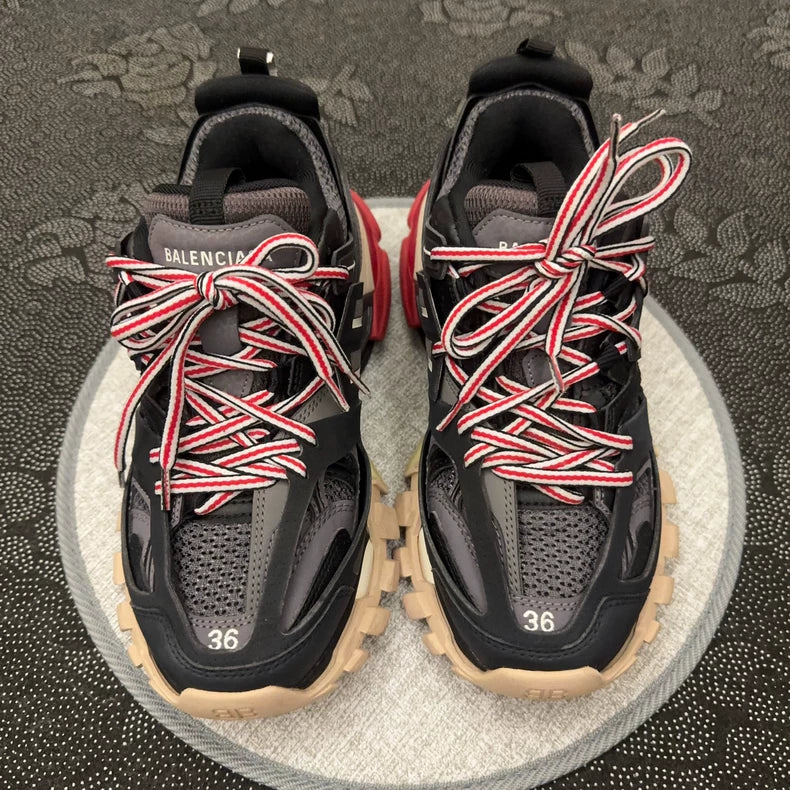 Balenciaga Black Red Track Sneakers